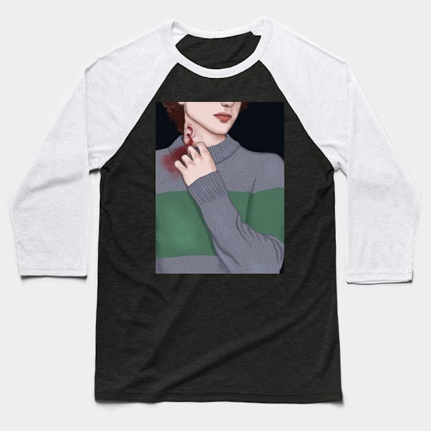 Bitten by a Vampire Baseball T-Shirt by CintiaSand